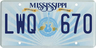 MS license plate LWQ670