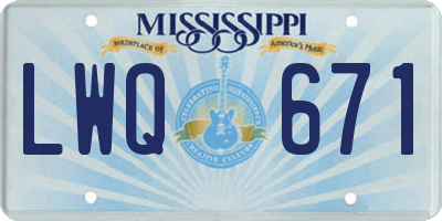MS license plate LWQ671