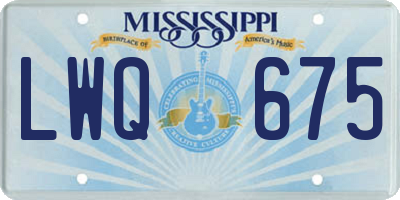 MS license plate LWQ675