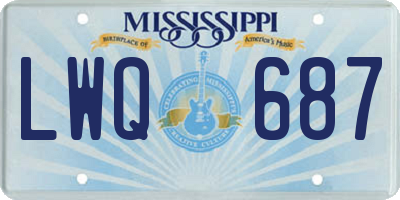 MS license plate LWQ687