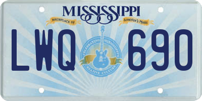 MS license plate LWQ690