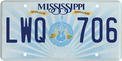MS license plate LWQ706