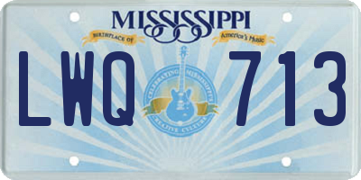 MS license plate LWQ713