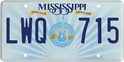 MS license plate LWQ715