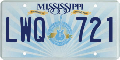 MS license plate LWQ721