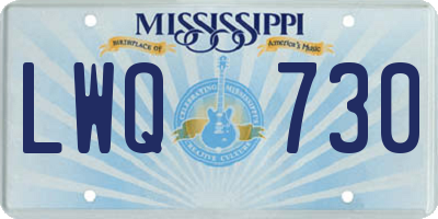MS license plate LWQ730