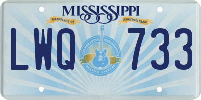 MS license plate LWQ733