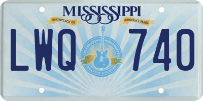 MS license plate LWQ740
