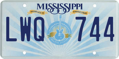 MS license plate LWQ744