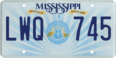 MS license plate LWQ745