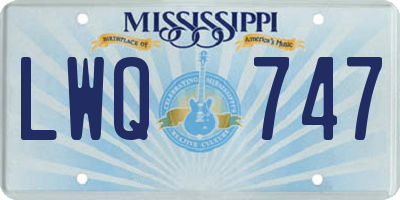 MS license plate LWQ747