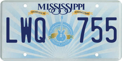 MS license plate LWQ755
