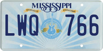 MS license plate LWQ766