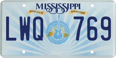 MS license plate LWQ769