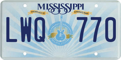 MS license plate LWQ770