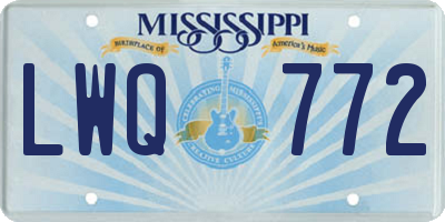 MS license plate LWQ772