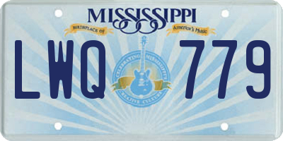 MS license plate LWQ779