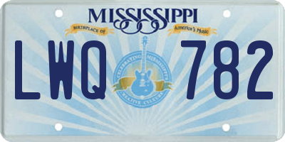 MS license plate LWQ782