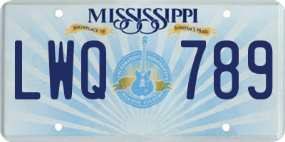 MS license plate LWQ789