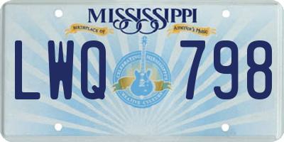 MS license plate LWQ798