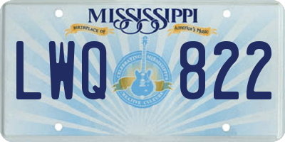 MS license plate LWQ822