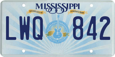 MS license plate LWQ842