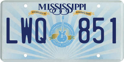 MS license plate LWQ851
