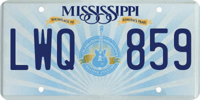 MS license plate LWQ859