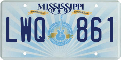 MS license plate LWQ861