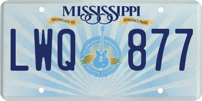 MS license plate LWQ877