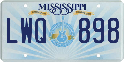 MS license plate LWQ898