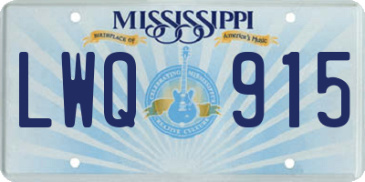 MS license plate LWQ915