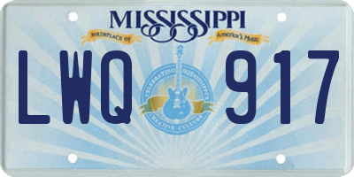 MS license plate LWQ917