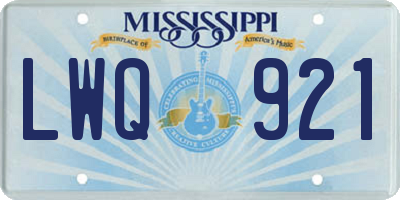 MS license plate LWQ921