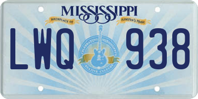 MS license plate LWQ938
