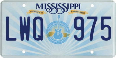 MS license plate LWQ975