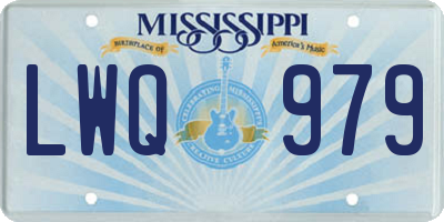 MS license plate LWQ979