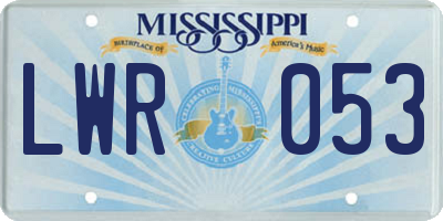MS license plate LWR053
