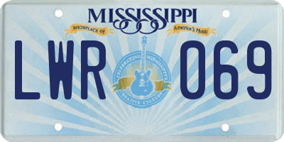 MS license plate LWR069