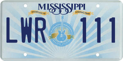 MS license plate LWR111