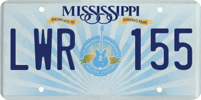 MS license plate LWR155