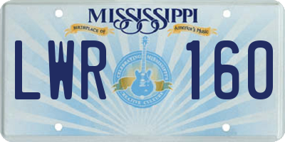 MS license plate LWR160
