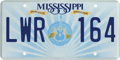 MS license plate LWR164