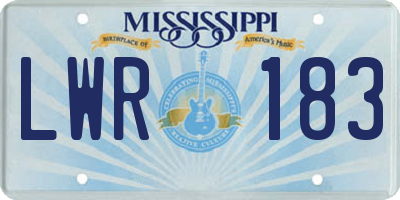 MS license plate LWR183
