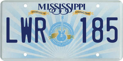 MS license plate LWR185