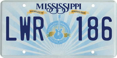 MS license plate LWR186