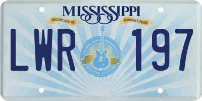 MS license plate LWR197