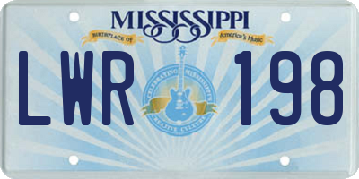 MS license plate LWR198