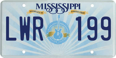 MS license plate LWR199