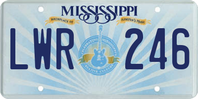 MS license plate LWR246